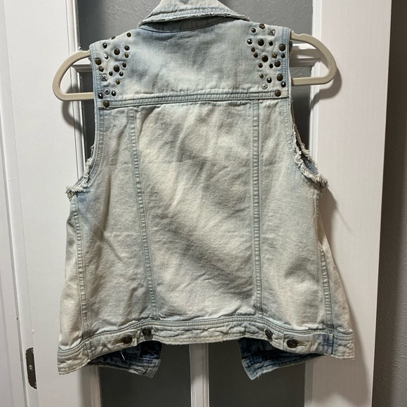 Free People Studded Light Wash Jean Vest - Picture 10 of 16